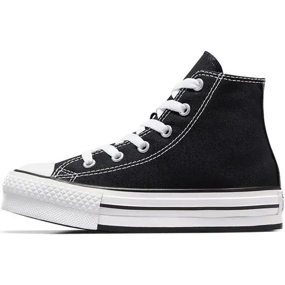 NWT Converse Girls' Chuck Taylor All Star EVA Lift High Top,Black/White-11 - Picture 2 of 6